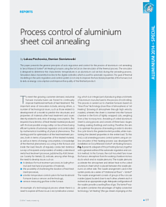 Process control of aluminium sheet coil annealing