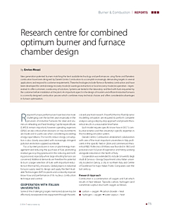 Research centre for combined optimum burner and furnace chamber design