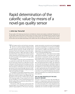 Rapid determination of the calorific value by means of a novel gas quality sensor