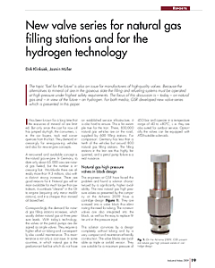 New valve series for natural gas filling stations and for the hydrogen technology