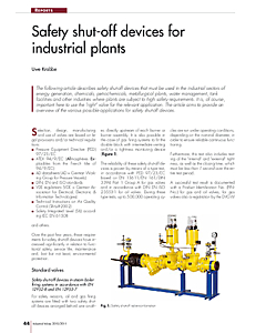 Safety shut-off devices for industrial plants