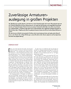 Zuverlässige Armaturenauslegung in großen Projekten