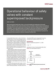Operational behaviour of safety valves with constant superimposed backpressure