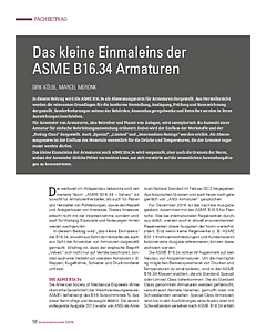 Das kleine Einmaleins der ASME B16.34 Armaturen