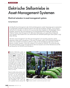 Elektrische Stellantriebe in Asset-Management-Systemen