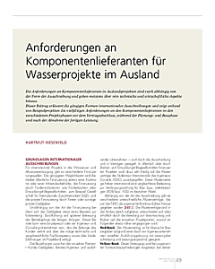 Anforderungen an Komponentenlieferanten für Wasserprojekte im Ausland