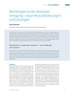 Membranen in der Abwasserreinigung – neue Herausforderungen und Lösungen