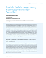 Stand der Notfallvorsorgeplanung in der Wasserversorgung in Deutschland