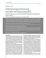 Roboterprogrammierung mithilfe von AutomationML