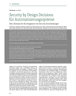 Security by Design Decisions für Automatisierungssysteme