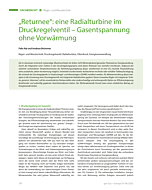 „Returnee“: eine Radialturbine im Druckregelventil – Gasentspannung ohne Vorwärmung