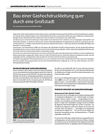 Bau einer Gashochdruckleitung quer durch eine Großstadt
