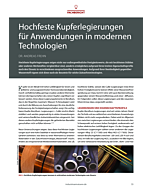 Hochfeste Kupferlegierungen für Anwendungen in modernen Technologien