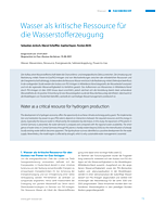 Wasser als kritische Ressource für die Wasserstofferzeugung