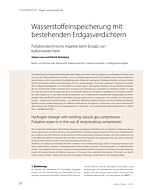 Wasserstoffeinspeicherung mit bestehenden Erdgasverdichtern