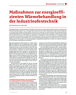 Maßnahmen zur energieeffizienten Wärmebehandlung in der Industrieofentechnik