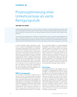 Prozessoptimierung einer Umkehrosmose als vierte Reinigungsstufe