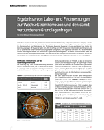 Ergebnisse von Labor- und Feldmessungen zur Wechselstromkorrosion und den damit verbundenen Grundlagenfragen