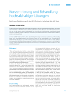 Konzentrierung und Behandlung hochsalzhaltiger Lösungen