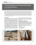 Druckprüfungen an Fernwärmeleitungen nach AGFW FW 602