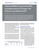 Weichstoffdichtungswerkstoffe: Leckageuntersuchungen mit Helium und Wasserstoff
