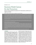 Business Model Canvas für die Promotion