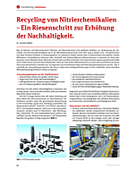 Recycling von Nitrierchemikalien – Ein Riesenschritt zur Erhöhung der Nachhaltigkeit.