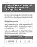 Umsetzung des Bodenschutzes: DIN 18915 sorgt für verbesserten Bodenschutz in Bauverträgen nach VOB/B