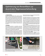 Optimierung von Rinnenfiltern zur dezentralen Regenwasserbehandlung
