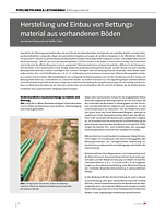 Herstellung und Einbau von Bettungsmaterial aus vorhandenen Böden