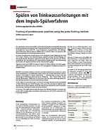Spülen von Trinkwasserleitungen mit dem Impuls-Spülverfahren