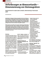 Anforderungen an Abwasserkanäle - Dimensionierung von Steinzeugrohren