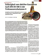 Zulässigkeit von duktilen Gussrohren nach DIN EN 598 in der Trinkwasserschutzzone II