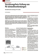 Zerstörungsfreie Prüfung von PE-Schweißverbindungen