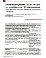 Schutz erdverlegter metallischer Anlagen vor Streuströmen aus Gleichstromanlagen - Teil 1