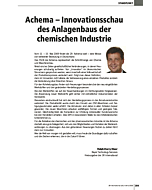 Achema - Innovationsschau des Anlagenbaus der chemischen Industrie