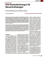 GFK-Druckrohrleitungen für Wasserkraftanlagen