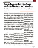 Praxiserfahrungen beim Einsatz von modernen Stahlbeton-Vortriebsrohren