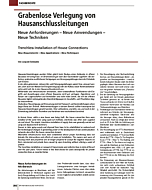 Grabenlose Verlegung von Hausanschlussleitungen