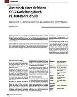 Austausch einer defekten GGG-Gasleitung durch PE 100-Rohre d 500