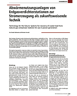 Abwärmenutzungsanlagen von Erdgasverdichterstationen zur Stromerzeugung als zukunftsweisende Technik