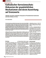 Kathodischer Korrosionsschutz: Diskussion der grundsätzlichen Mechanismen und deren Auswirkung auf Grenzwerte