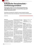 Kathodischer Korrosionsschutz - Zertifizierungsverfahren
