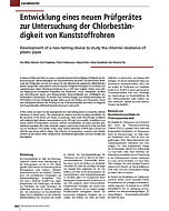 Entwicklung eines neuen Prüfgerätes zur Untersuchung der Chlorbeständigkeit von Kunststoffrohren