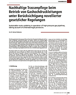 Nachhaltige Trassenpflege beim Betrieb von Gashochdruckleitungen unter Berücksichtigung novellierter gesetzlicher Regelungen