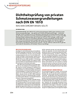 Dichtheitsprüfung von privaten Schmutzwassergrundleitungen nach DIN EN 1610