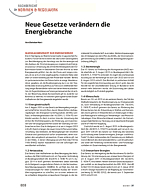 Neue Gesetze verändern die Energiebranche