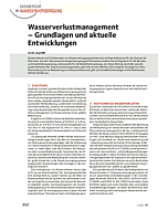 Wasserverlustmanagement - Grundlagen und aktuelle Entwicklungen
