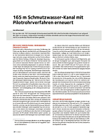 165 m Schmutzwasser-Kanal mit Pilotrohrverfahren erneuert.