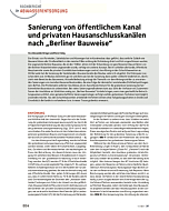 Sanierung von öffentlichem Kanal und privaten Hausanschlusskanälen nach "Berliner Bauweise"